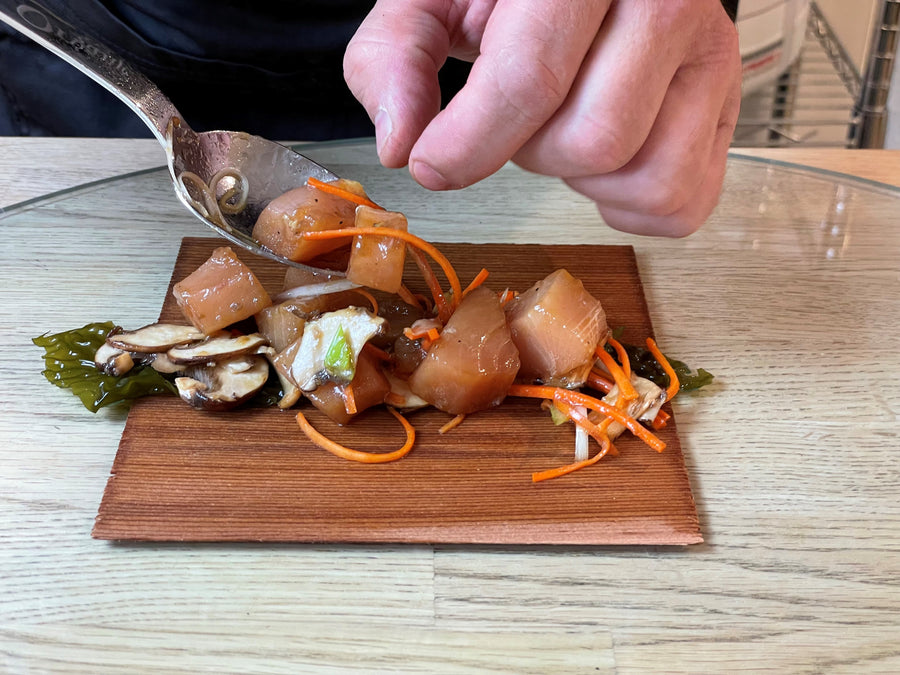 Cedar Wrapped Albacore Tuna with Macro Kelp