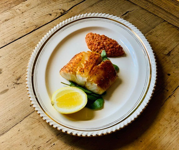 BBQ Spiced Sablefish with Romesco Sauce