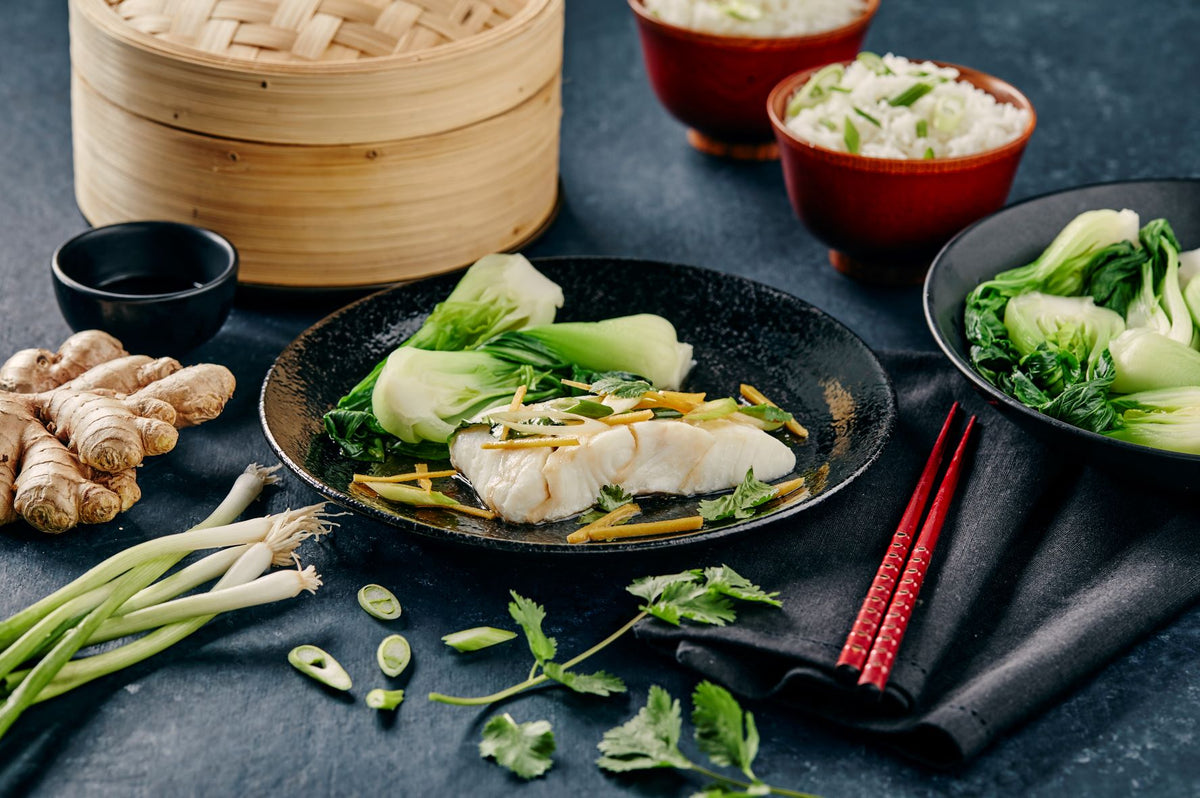 Cantonese Steamed Wild Pacific Halibut with Ginger and Green Onions ...