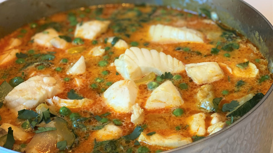Wild Pacific Halibut Thai Coconut Curry Stew