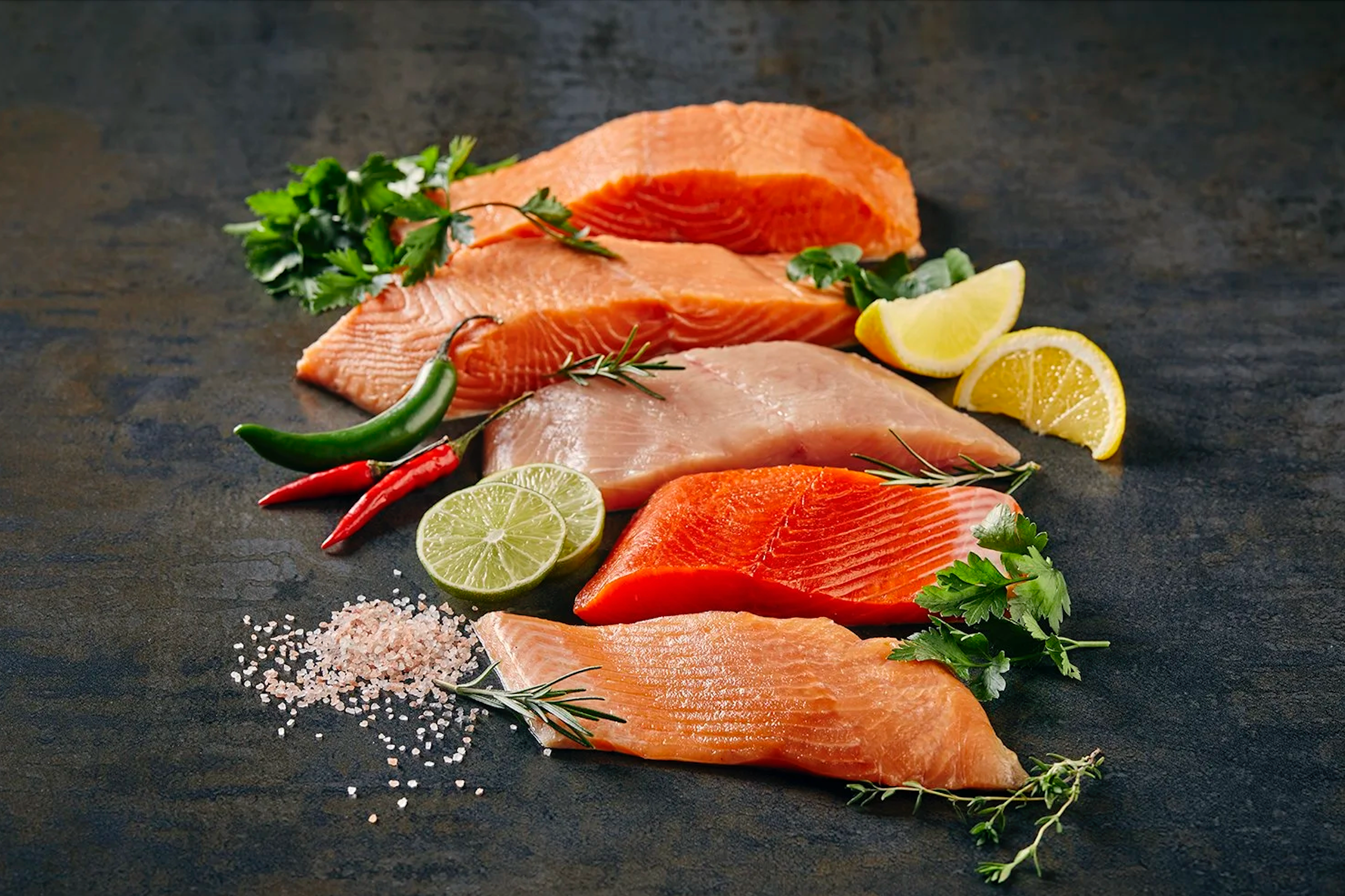 Wild-caught BC salmon fillet compared to farmed Atlantic salmon