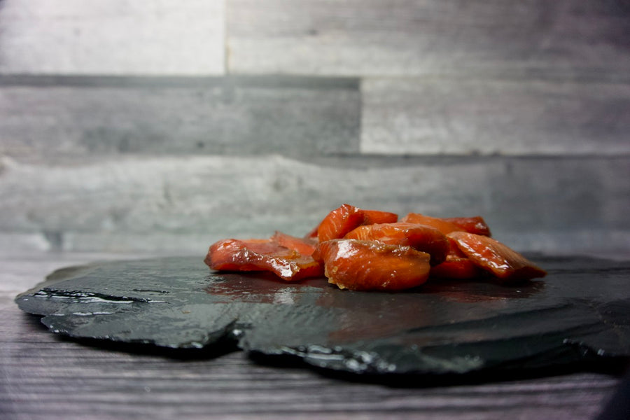 Hot Smoked Wild Pink Candy - frozen, 1lb pack, nugget